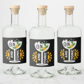 Vintage Gin- und Tonkunst Alkoholflaschenetikett (Flaschen)