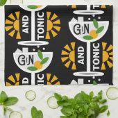 Vintage Gin- und Tonkunst Geschirrtuch (Gefaltet)