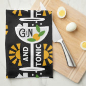 Vintage Gin- und Tonkunst Geschirrtuch (Viertel Falte)