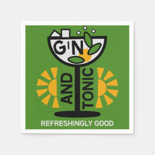 Vintage Gin- und Tonkunst Serviette