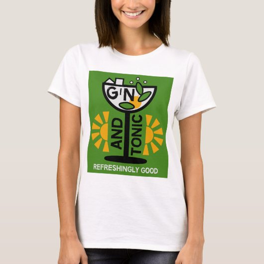 Vintage Gin- und Tonkunst T-Shirt (Vorderseite)