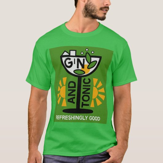 Vintage Gin- und Tonkunst T-Shirt (Vorderseite)