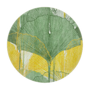 Vintage Ginkgo Biloba: Tropische Blätter Schneidebrett