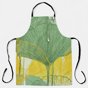Vintage Ginkgo Biloba: Tropische Blätter Schürze