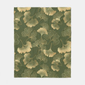 Vintage Ginkgo-Blattmuster Fleecedecke (Vorderseite)