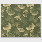 Vintage Ginkgo-Blattmuster Geschenkpapier (Flach)