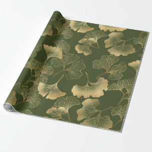 Vintage Ginkgo-Blattmuster Geschenkpapier