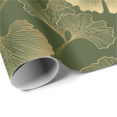 Vintage Ginkgo-Blattmuster Geschenkpapier (Rolleneckpunkt)