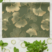 Vintage Ginkgo-Blattmuster Geschirrtuch (Gefaltet)