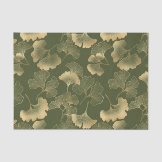 Vintage Ginkgo-Blattmuster Seidenpapier (Vorderseite)
