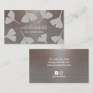 Vintage-Ginkgo-Botanik-elegantes-Salon-Spa Visitenkarte