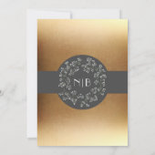 Vintage Gipskraut Wreath Gold-Hochzeit Einladung (Rückseite)