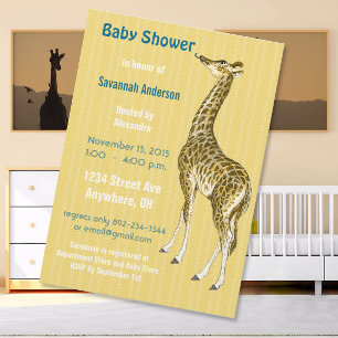 Vintage Giraffe Baby Boy Shower Einladungen