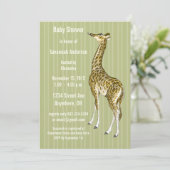 Vintage Giraffe Baby Boy Shower Einladungen (Stehend Vorderseite)