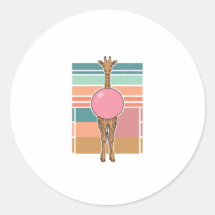 Vintage-Giraffe-Bubblegum-Gravur-Shirt-Design_1 Runder Aufkleber