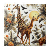Vintage Giraffe Fliese (Vorderseite)