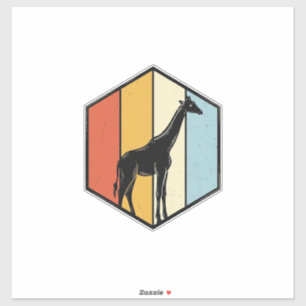 Vintage-Giraffe-Geometrisches-Safari-Vector-Shirt_ Aufkleber