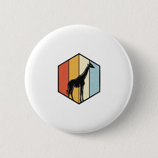 Vintage-Giraffe-Geometrisches-Safari-Vector-Shirt_ Button (Vorderseite)