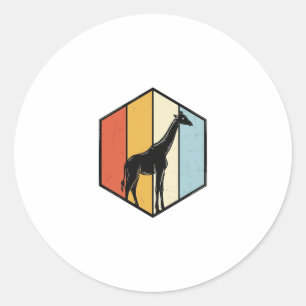 Vintage-Giraffe-Geometrisches-Safari-Vector-Shirt_ Runder Aufkleber