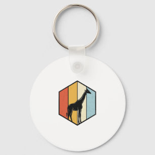 Vintage-Giraffe-Geometrisches-Safari-Vector-Shirt_ Schlüsselanhänger