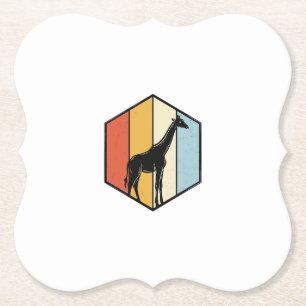 Vintage-Giraffe-Geometrisches-Safari-Vector-Shirt_ Untersetzer