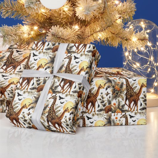 Vintage Giraffe Geschenkpapier (Feiertage)