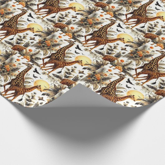 Vintage Giraffe Geschenkpapier (Ecke)