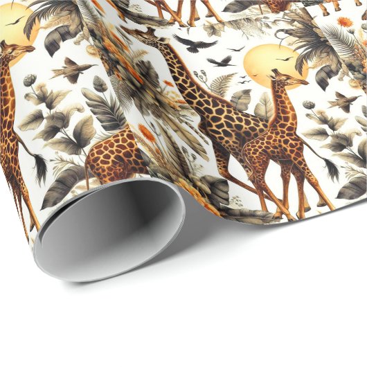 Vintage Giraffe Geschenkpapier (Rolleneckpunkt)