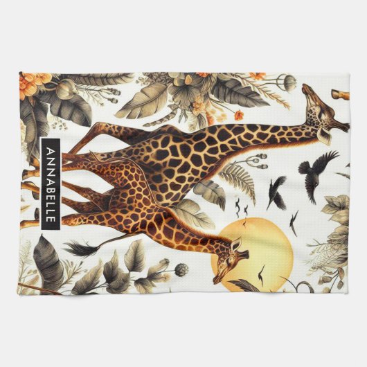Vintage Giraffe Geschirrtuch (Horizontal)