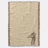 Vintage Giraffe-Illustration auf Burlap Decke (Vorderseite Vertikal)