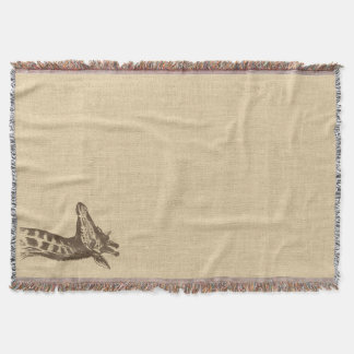 Vintage Giraffe-Illustration auf Burlap Decke