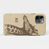 Vintage Giraffe Illustration Personalisiert Case-Mate iPhone Hülle (Rückseite (Horizontal))