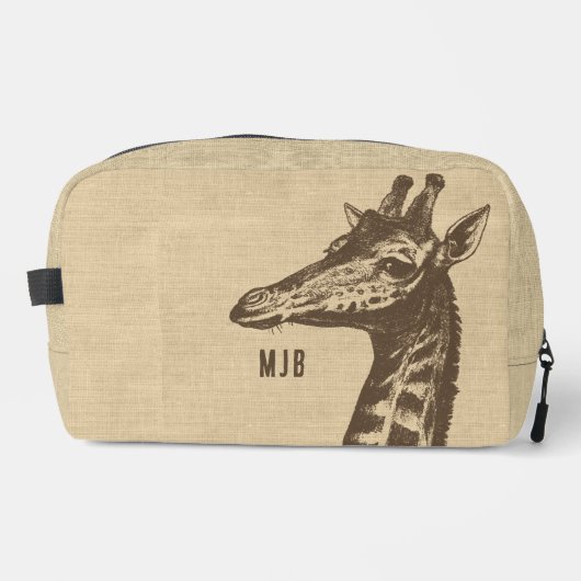 Vintage Giraffe-Illustration Waschbeutel (Vorderseite)