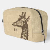 Vintage Giraffe-Illustration Waschbeutel (Rechte Ecke)