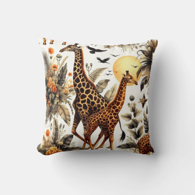 Vintage Giraffe Kissen (Vorderseite)