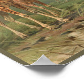 Vintage Giraffe Kunst, die afrikanische Plains dru Poster (Ecke)