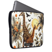 Vintage Giraffe Laptopschutzhülle (Vorne Rechts)