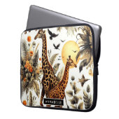 Vintage Giraffe Laptopschutzhülle (Vorderseite Links)