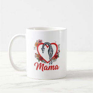 Vintage Giraffe Mama Floral Heart Shirt Design_1 Kaffeetasse