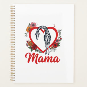 Vintage Giraffe Mama Floral Heart Shirt Design_1 Planer