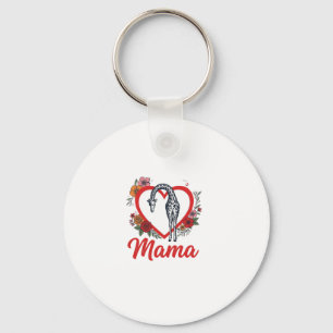 Vintage Giraffe Mama Floral Heart Shirt Design_1 Schlüsselanhänger