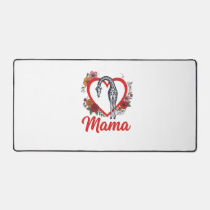 Vintage Giraffe Mama Floral Heart Shirt Design_1 Schreibtischunterlage