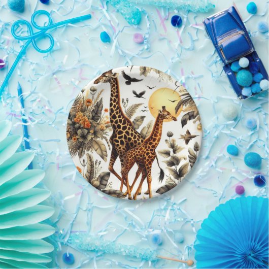Vintage Giraffe Pappteller (Party)