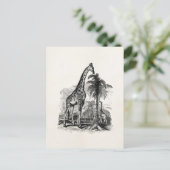 Vintage Giraffe Personalisierte Tierdarstellung Postkarte (Stehend Vorderseite)