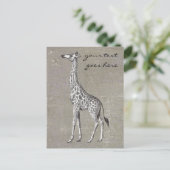 Vintage Giraffe Postkarte (Stehend Vorderseite)