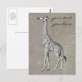 Vintage Giraffe Postkarte (Vorne/Hinten)