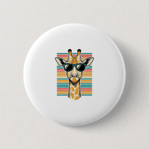 Vintage-Giraffe-Sonnenbrille Retro-Streifen-Vektor Button