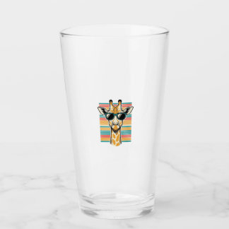 Vintage-Giraffe-Sonnenbrille Retro-Streifen-Vektor Glas