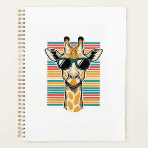 Vintage-Giraffe-Sonnenbrille Retro-Streifen-Vektor Planer