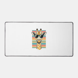 Vintage-Giraffe-Sonnenbrille Retro-Streifen-Vektor Schreibtischunterlage